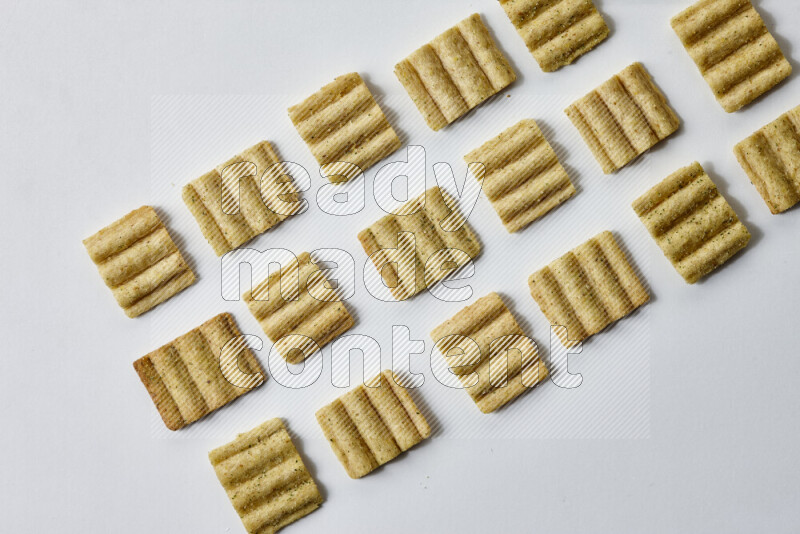 Crackers snacks on white background