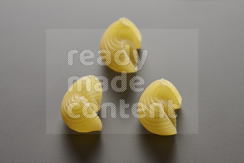 Pipe pasta on grey background