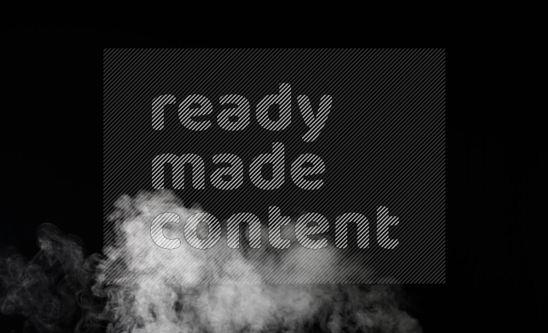 irregular white smoke on black background.