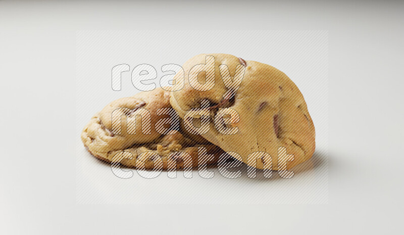 chocolate chip cookies on a white background