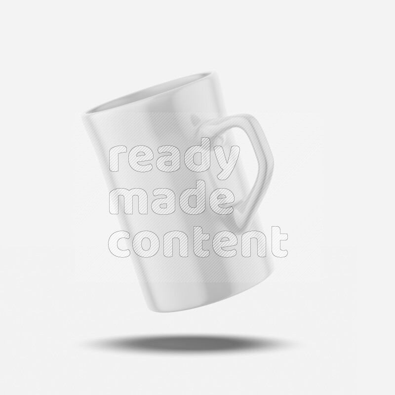 Ceramic glossy mug mockup isolated on white background 3d rendering