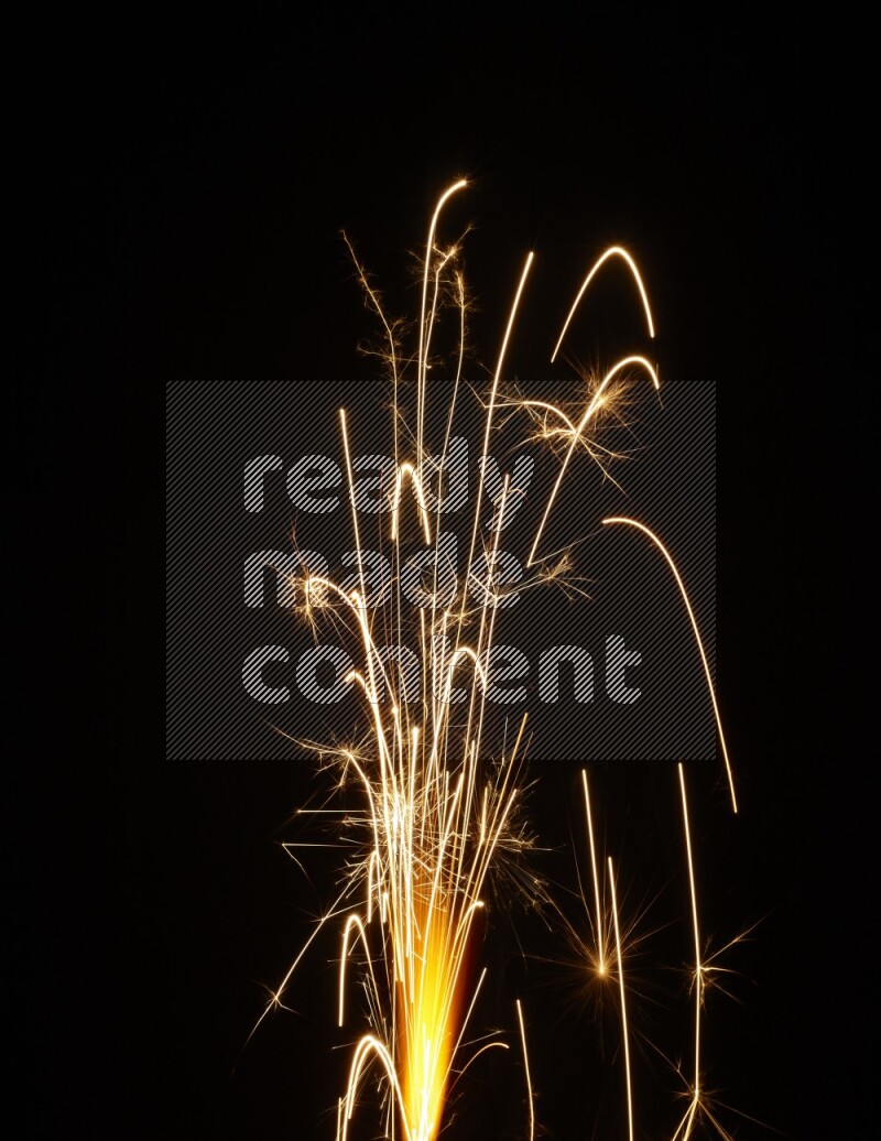 Sparkler candle isolated on black background