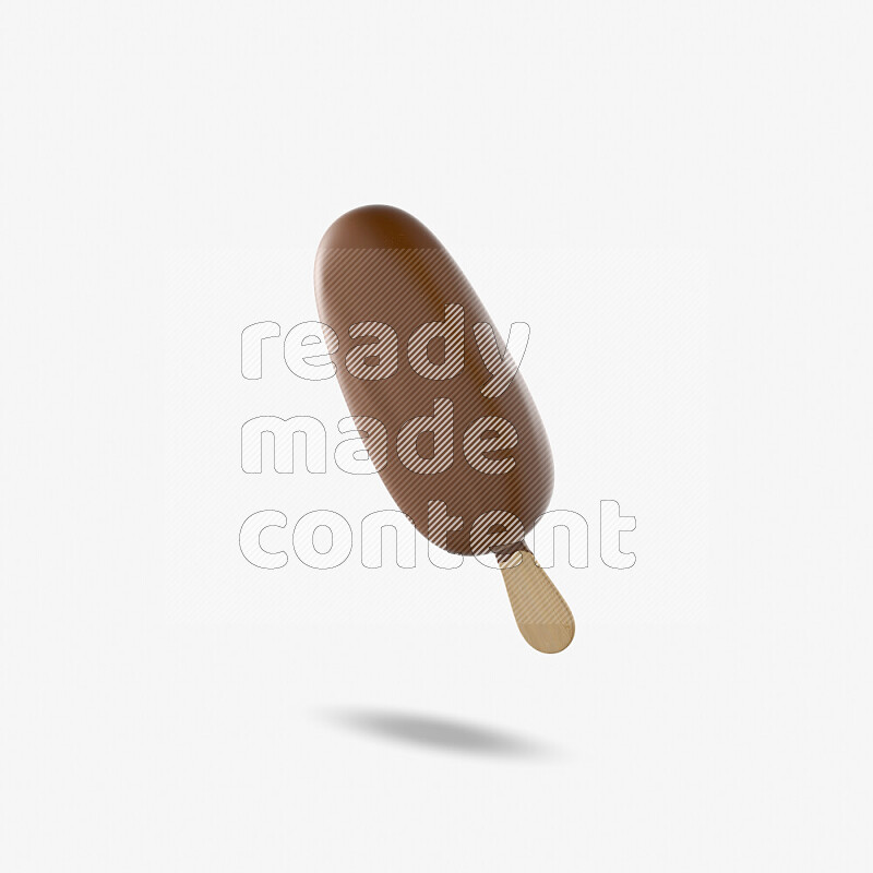 Chocolate ice cream stick mockup isolated on white background 3d rendering