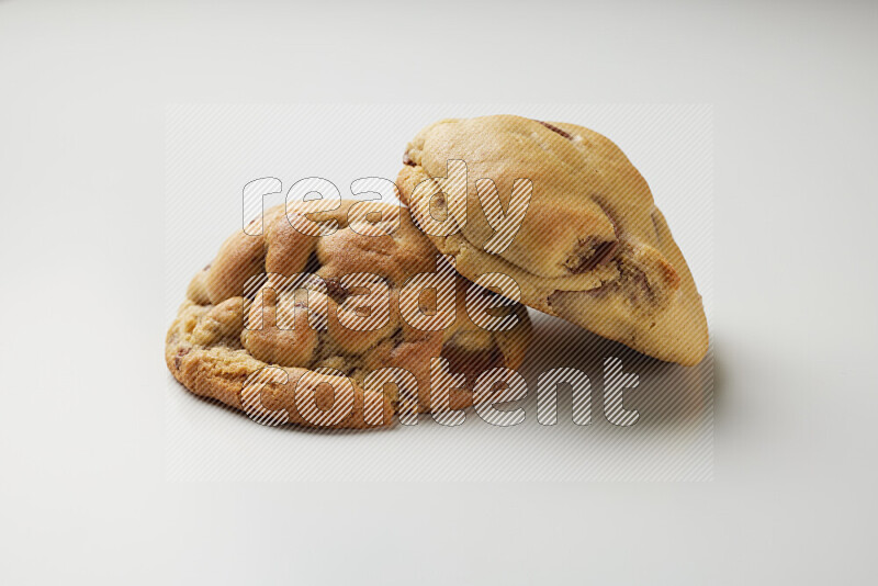 chocolate chip cookies on a white background