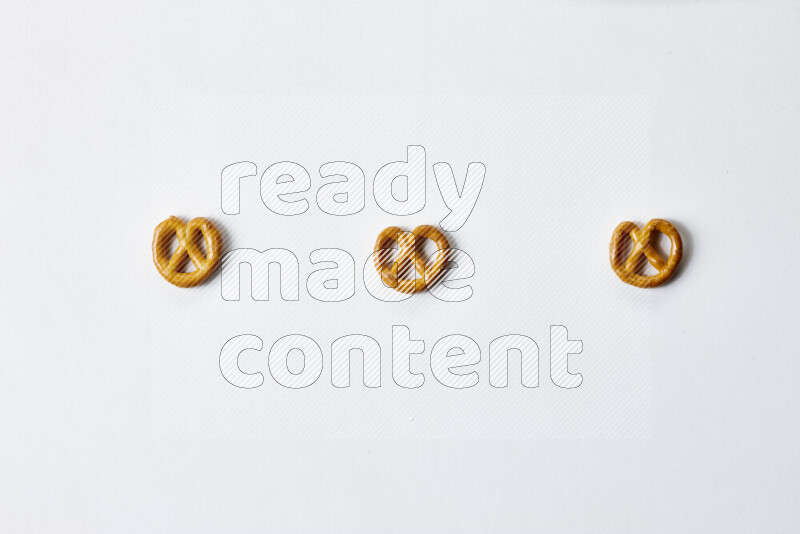 Pretzels snacks on white background