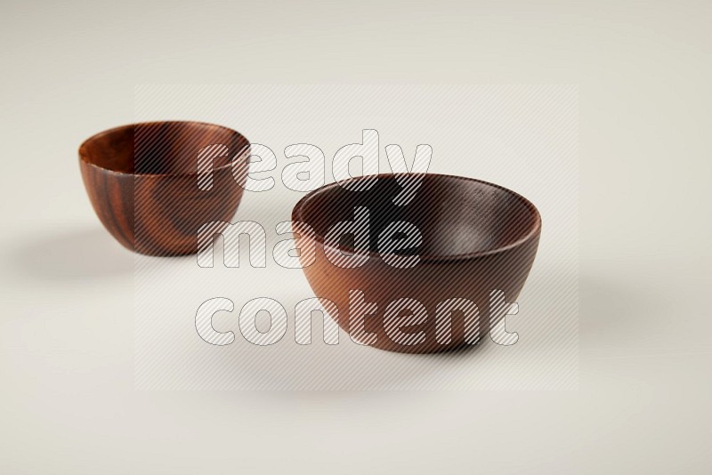 Wooden bowl on white background