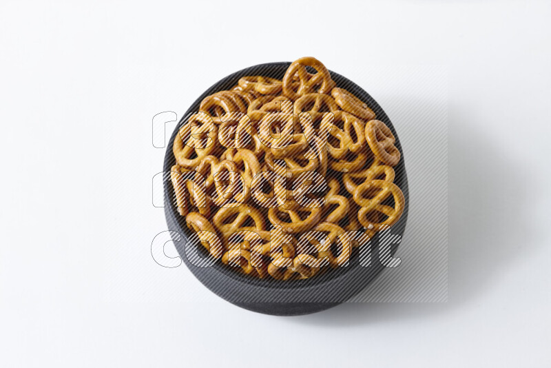 Pretzels snacks on white background