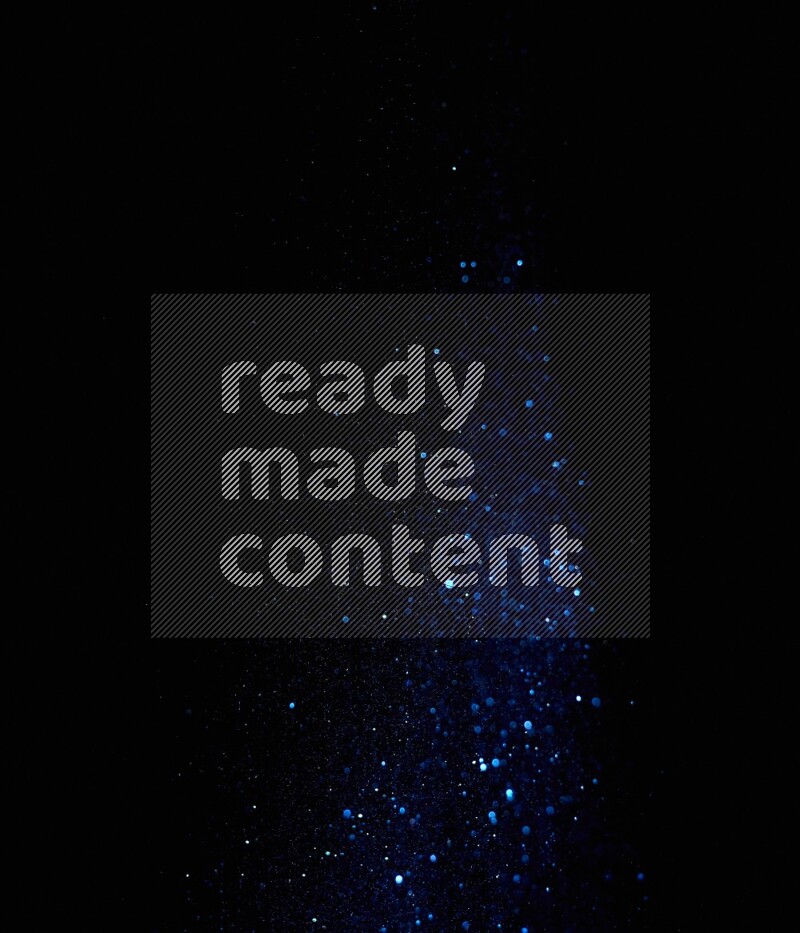 Blue glitter powder isolated on black background