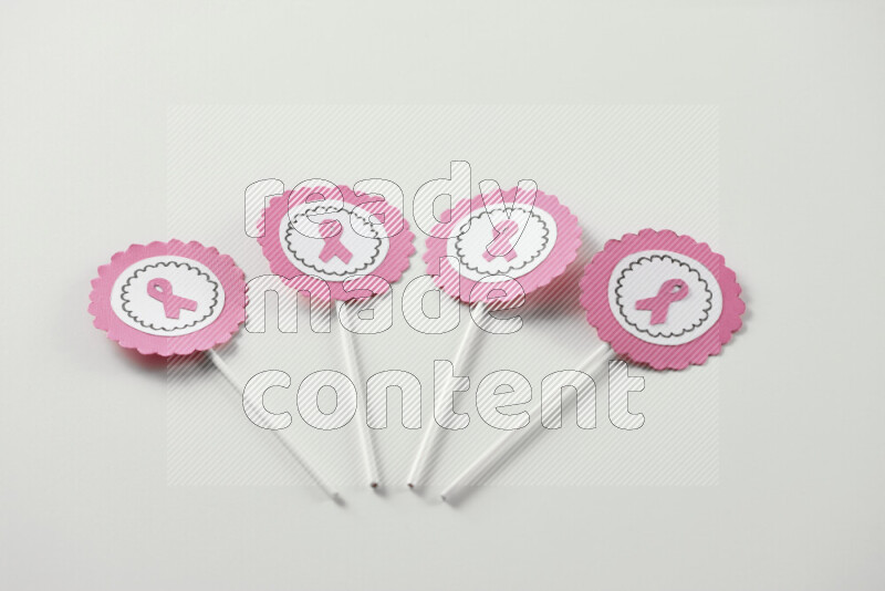 Cancer awareness signs on white background