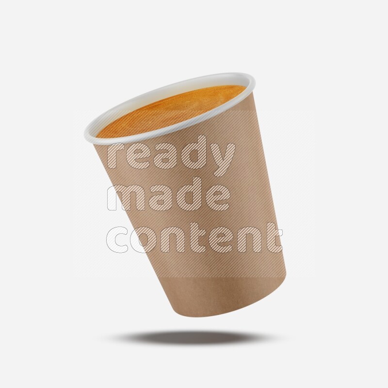 Matte paper cup mockup isolated on white background 3d rendering