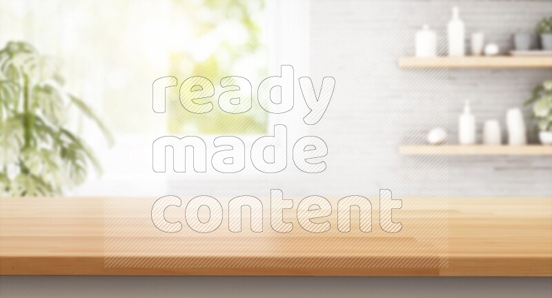 Kitchen tabletop with kitchen view