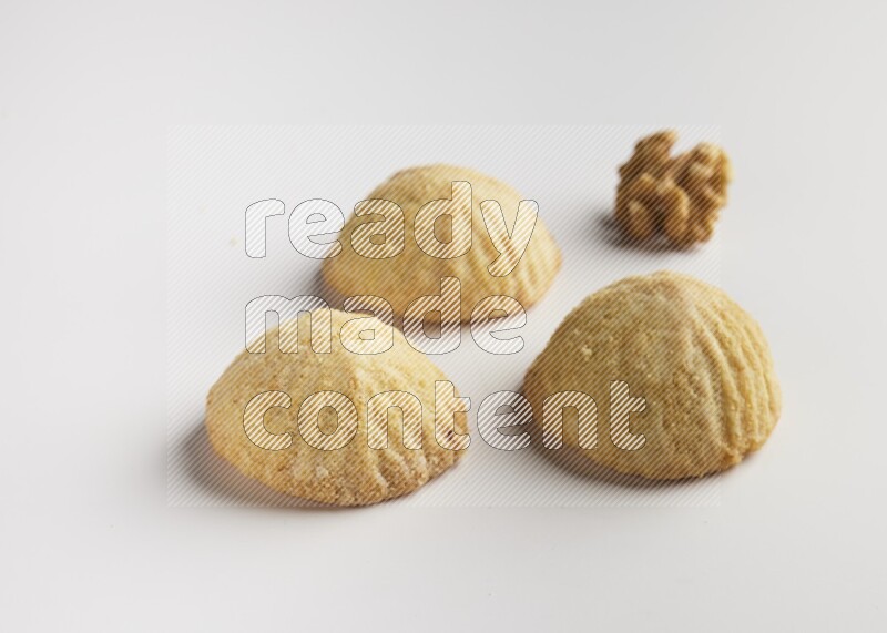 Three Pieces of Maamoul direct on white background