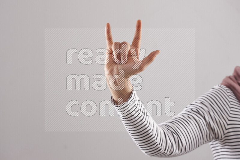 Woman hands gesturing sign language