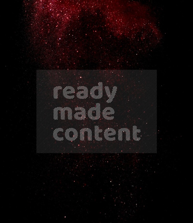 Red glitter powder isolated on black background