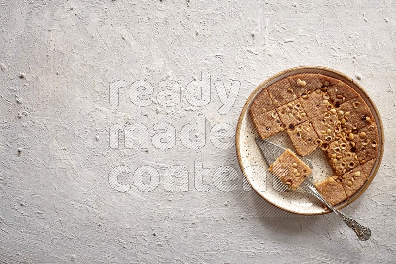 Basbousa in a light setup