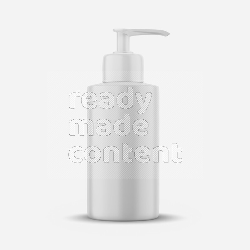 Plastic cosmetic bottle with lotion pump mockup isolated on white background 3d rendering