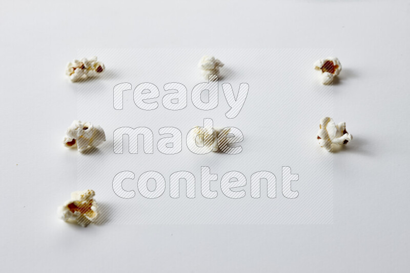 Popcorn snacks on white background