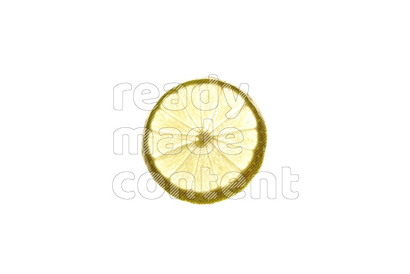 Lemon slices on illuminated white background