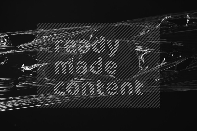 Plastic wrap texture on black background