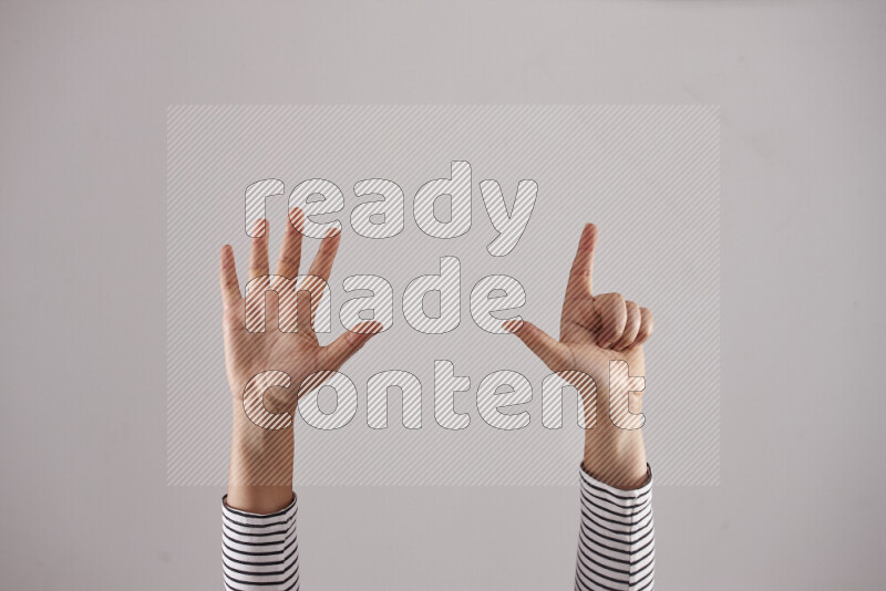 Woman hands gesturing sign language