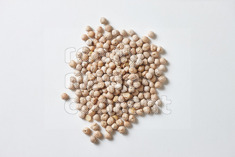 Chickpeas on white background