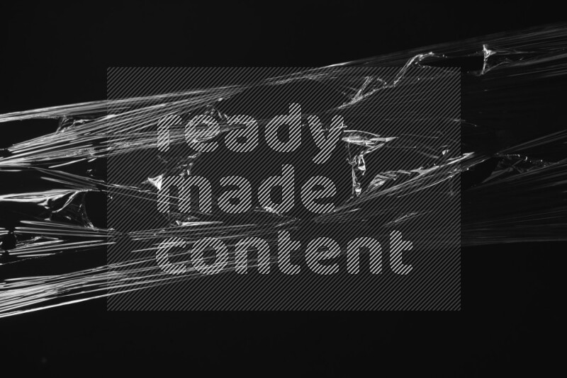Plastic wrap texture on black background