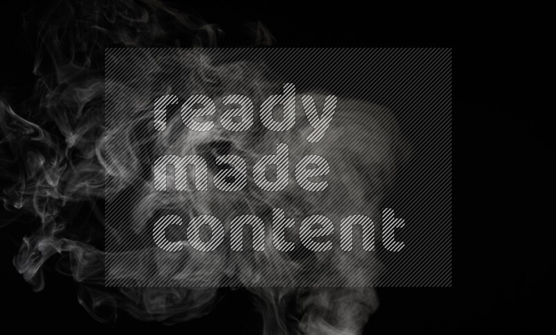 irregular white smoke on black background.