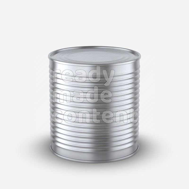 Glossy metallic tin can mockup isolated on white background 3d rendering