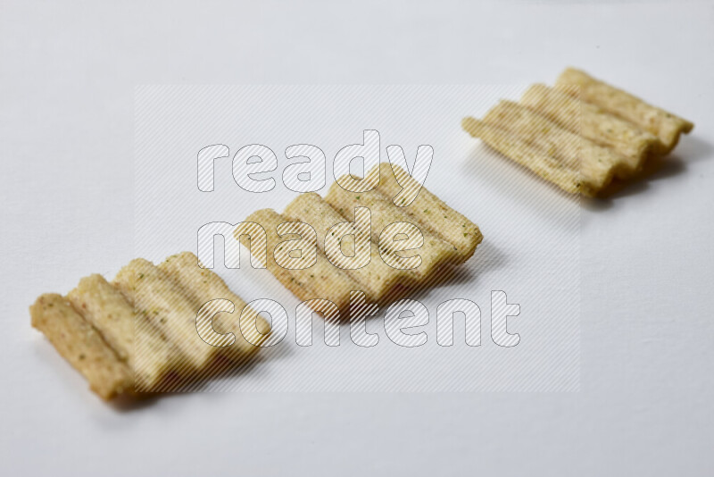 Crackers snacks on white background