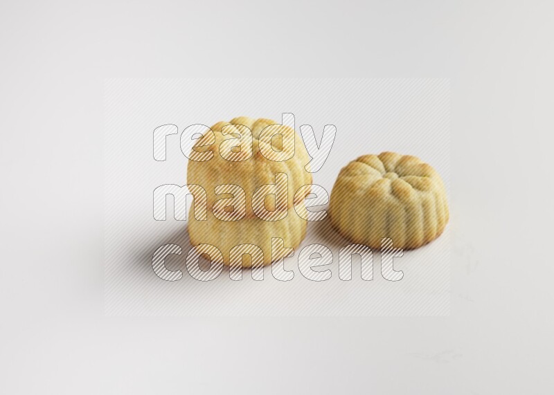 Three Pieces of Maamoul direct on white background
