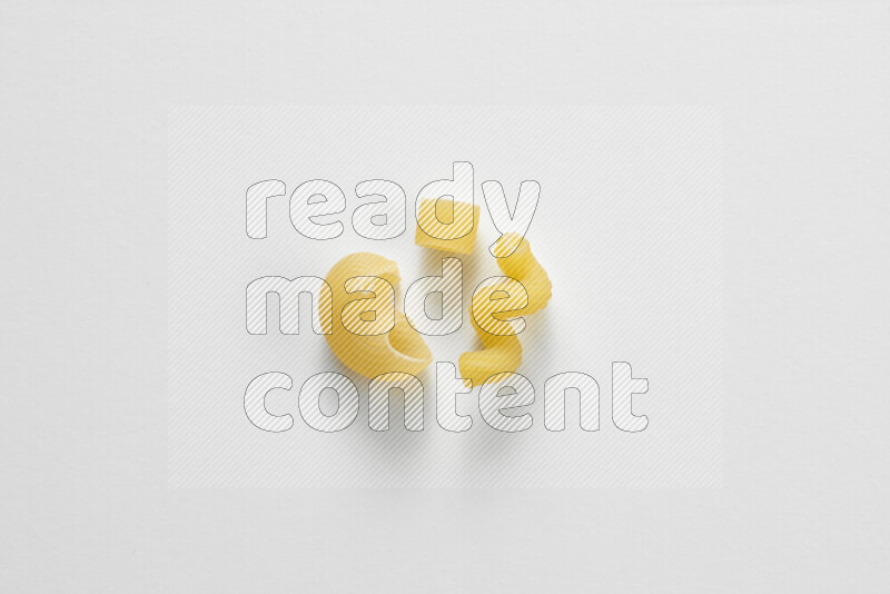 Different pasta types on white background