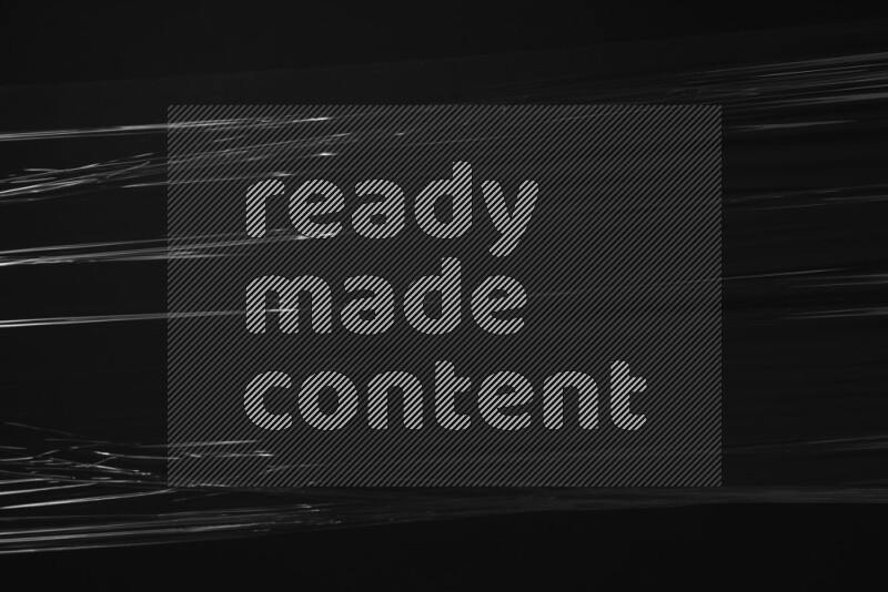 Plastic wrap texture on black background