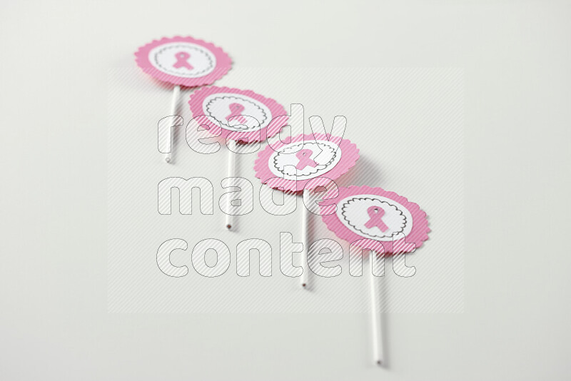 Cancer awareness signs on white background