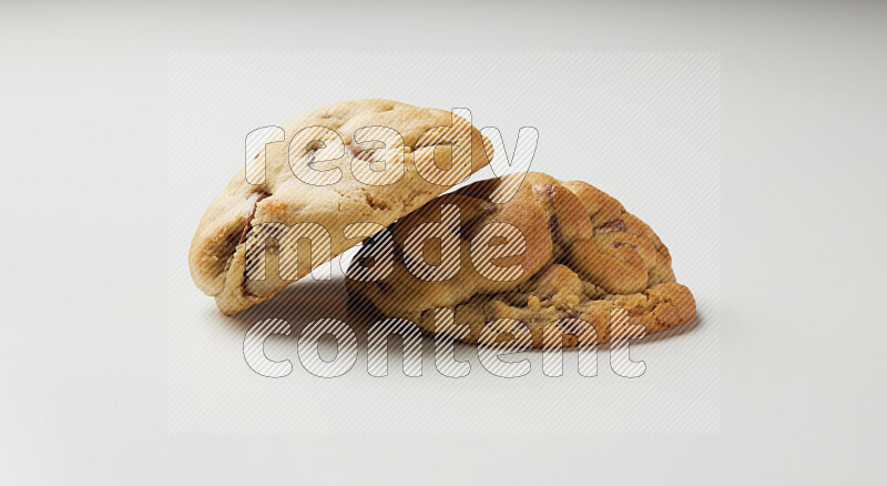 chocolate chip cookies on a white background