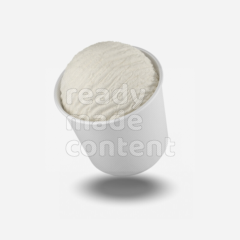 Ice cream in a white rough paper cup mockup isolated on white background 3d rendering