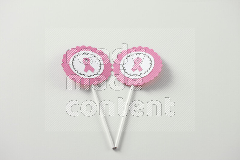 Cancer awareness signs on white background