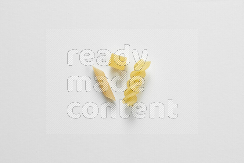 Different pasta types on white background