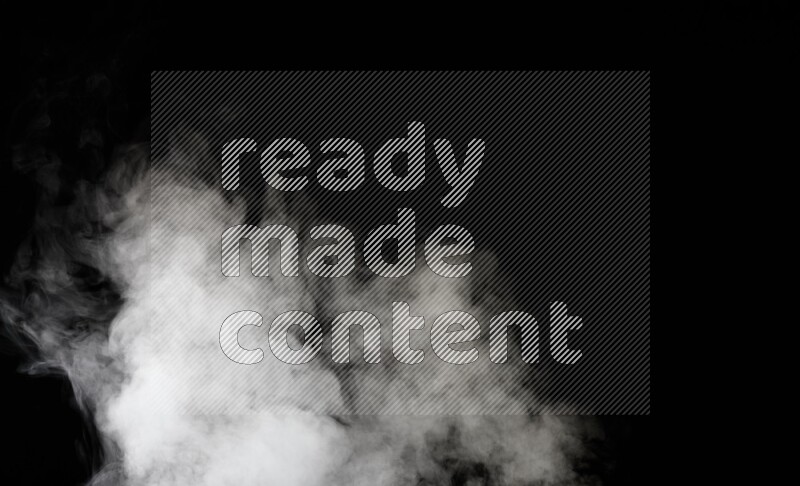 irregular white smoke on black background.