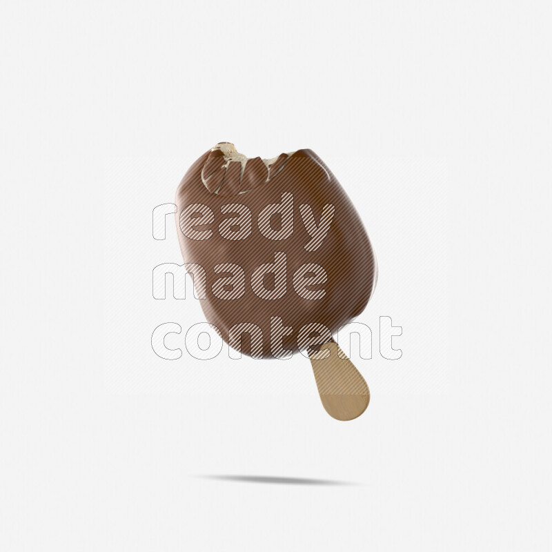 Chocolate ice cream stick mockup isolated on white background 3d rendering