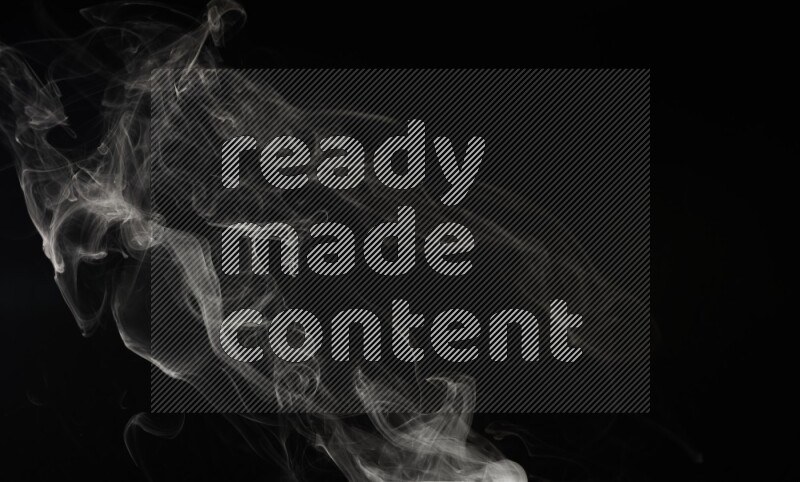 irregular white smoke on black background.