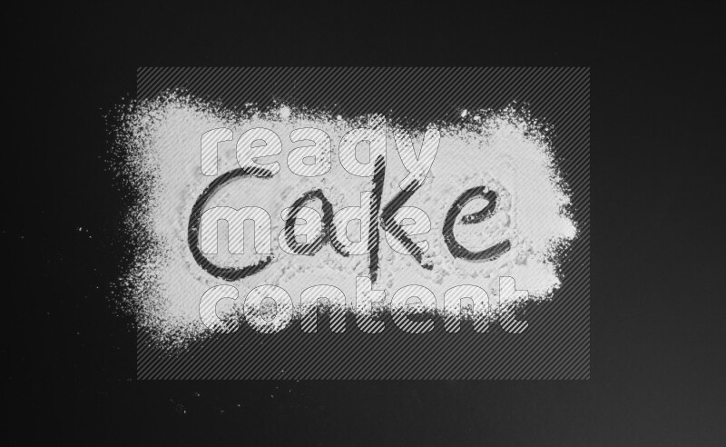 A word written with powder on black background