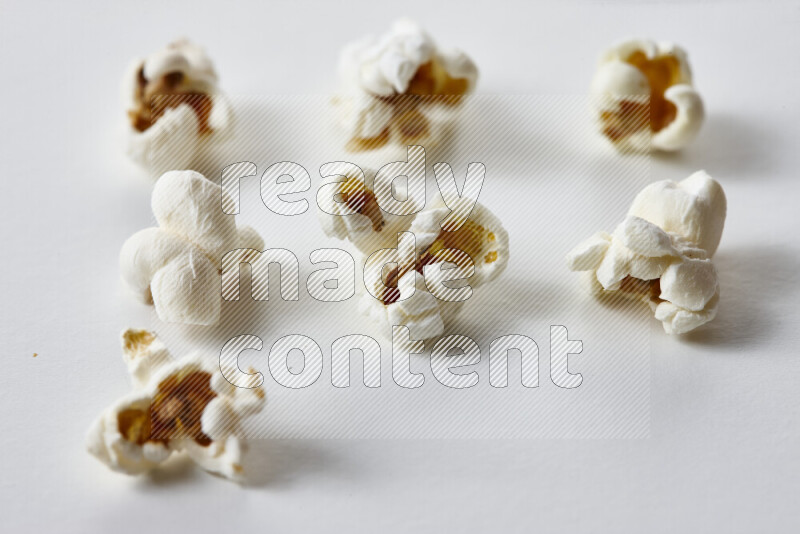 Popcorn snacks on white background