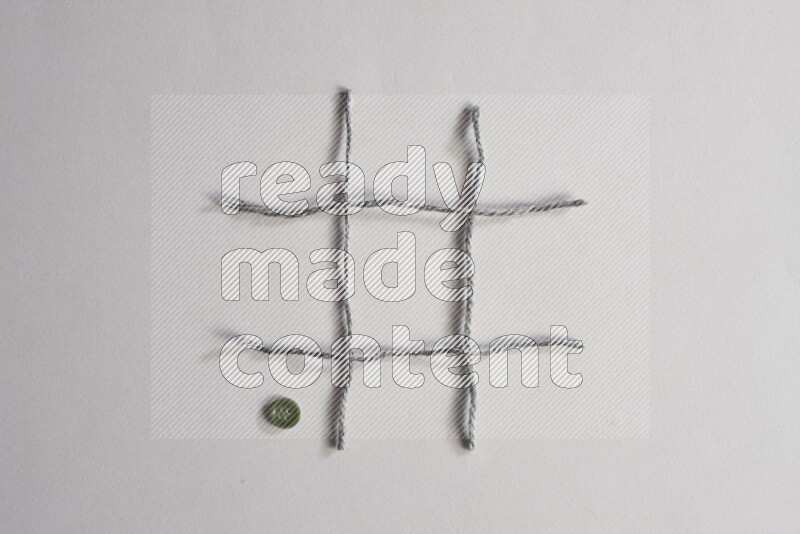 Green buttons placed on grey background