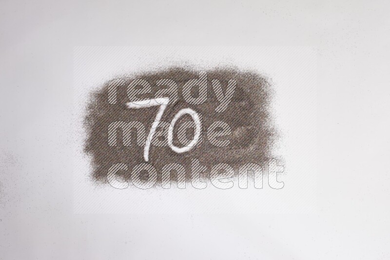 Numbers written with glitter on white background