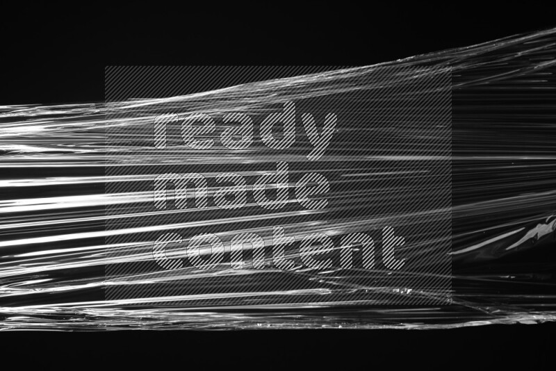 Plastic wrap texture on black background