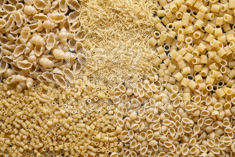 5 types of pasta filling the frame