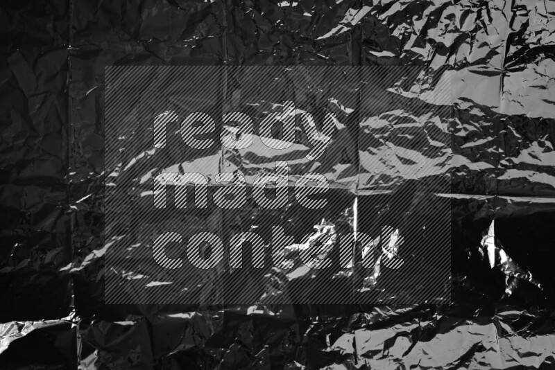 Plastic wrap texture on black background