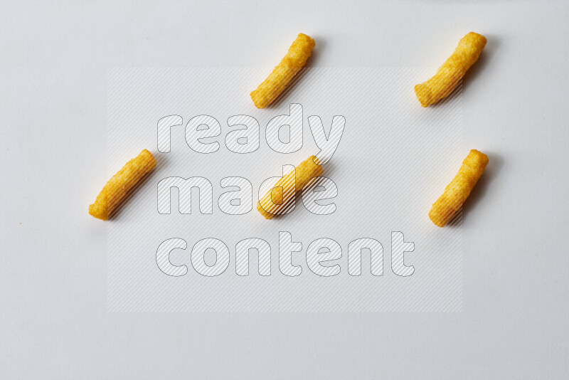 Puffs snacks on white background