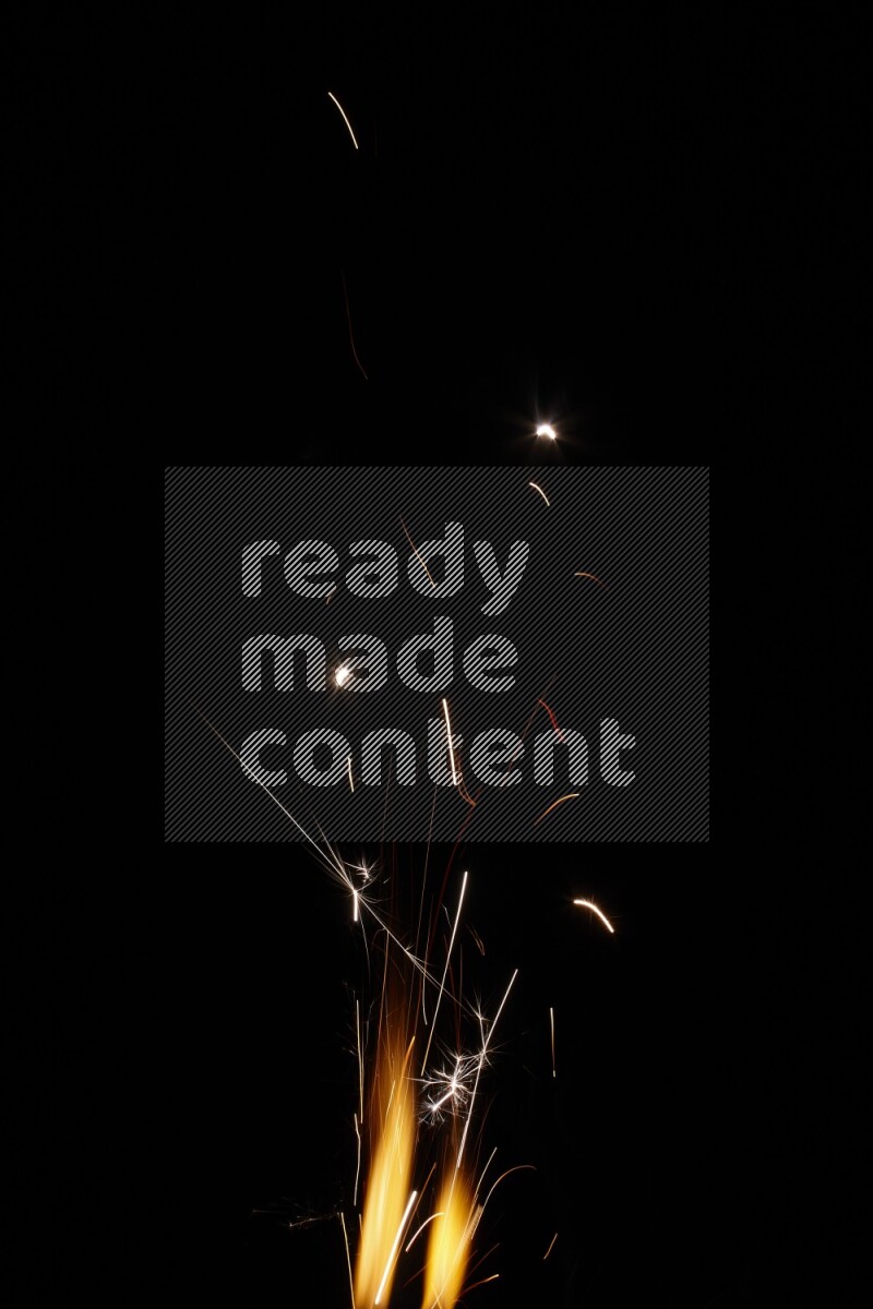 Sparkler candle isolated on black background