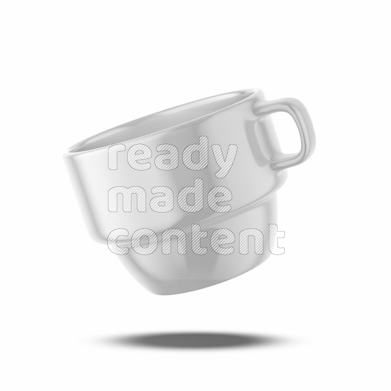 Ceramic glossy mug mockup isolated on white background 3d rendering